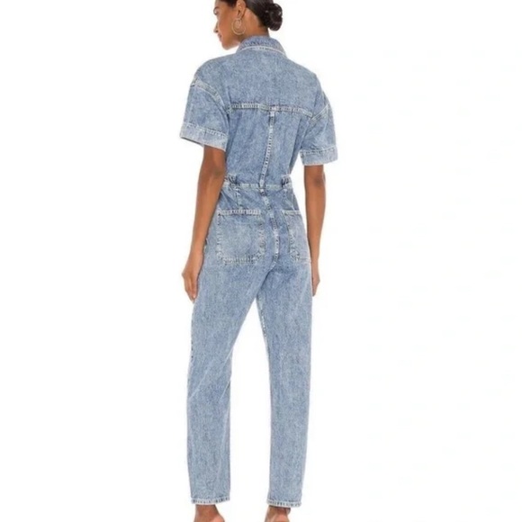 FREE PEOPLE Marci Denim Coverall in Wash Clear Skies - Picture 2 of 8